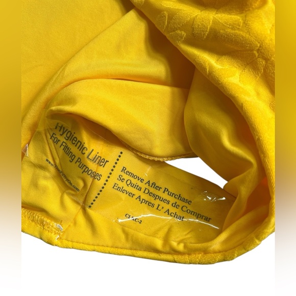 TRINA TURK yellow Joplin Jacquard Cutout Plunge One-Piece Swimsuit plus Size 14 - Picture 13 of 16